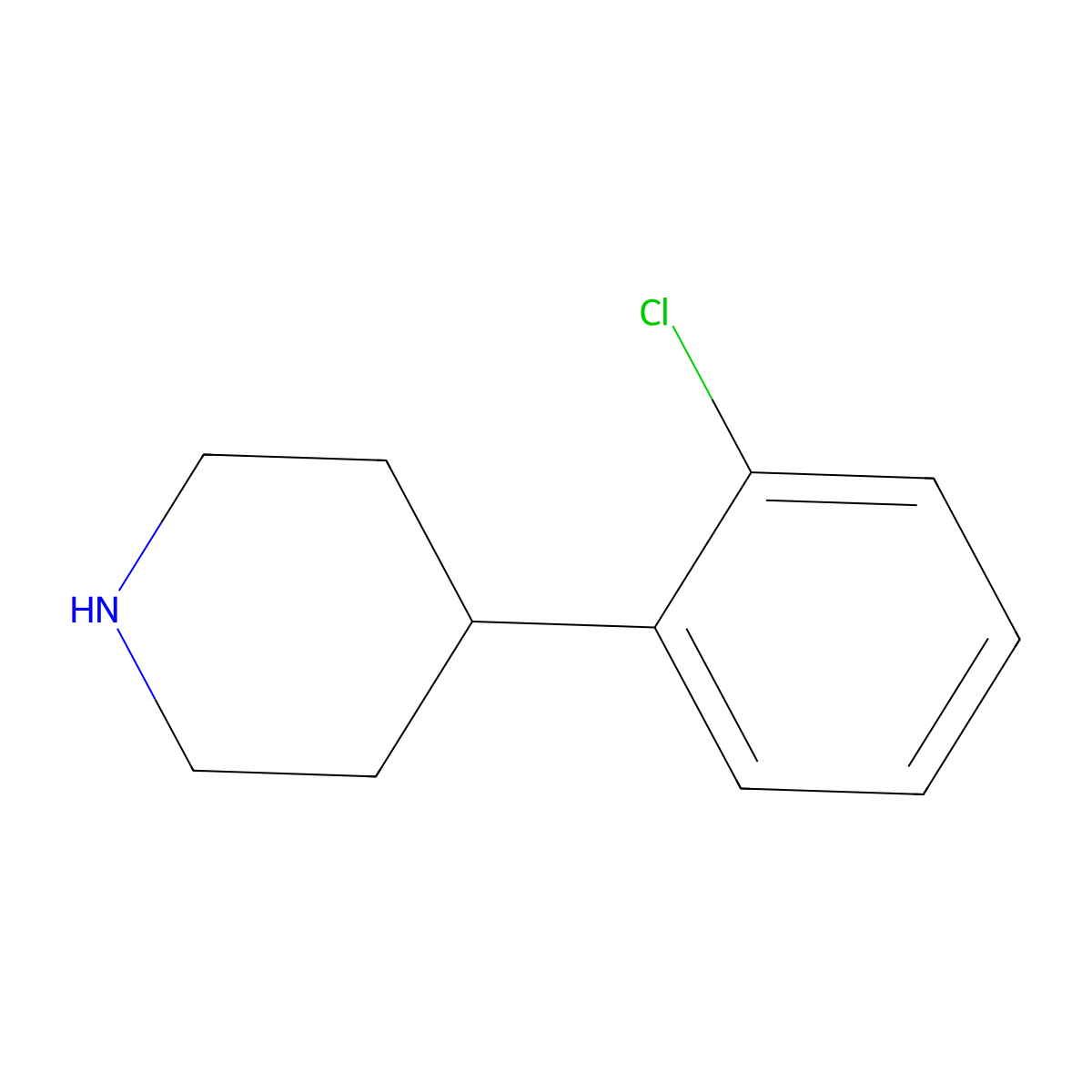 4-(2-Chlorophenyl)piperidine molecular structure, CAS 100129-35-9