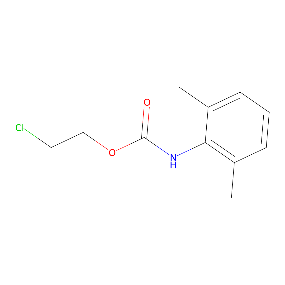 2-Chloroethyl N-(2,6-xylyl)carbamate molecular structure, CAS 100129-63-3