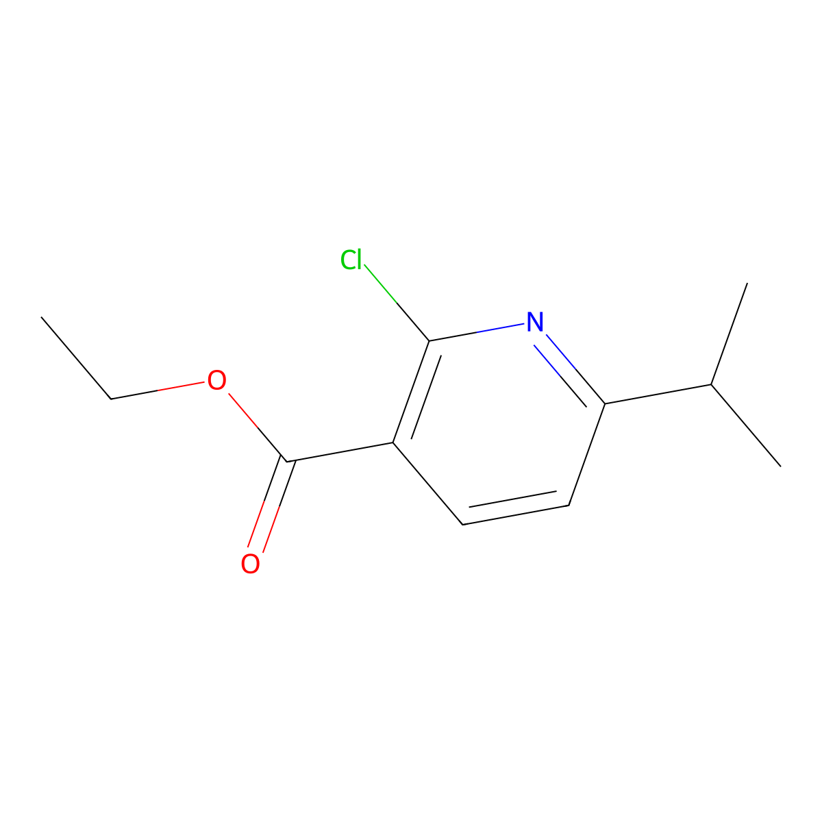 Ethyl 2-chloro-6-(propan-2-yl)pyridine-3-carboxylate molecular structure, CAS 100129-72-4