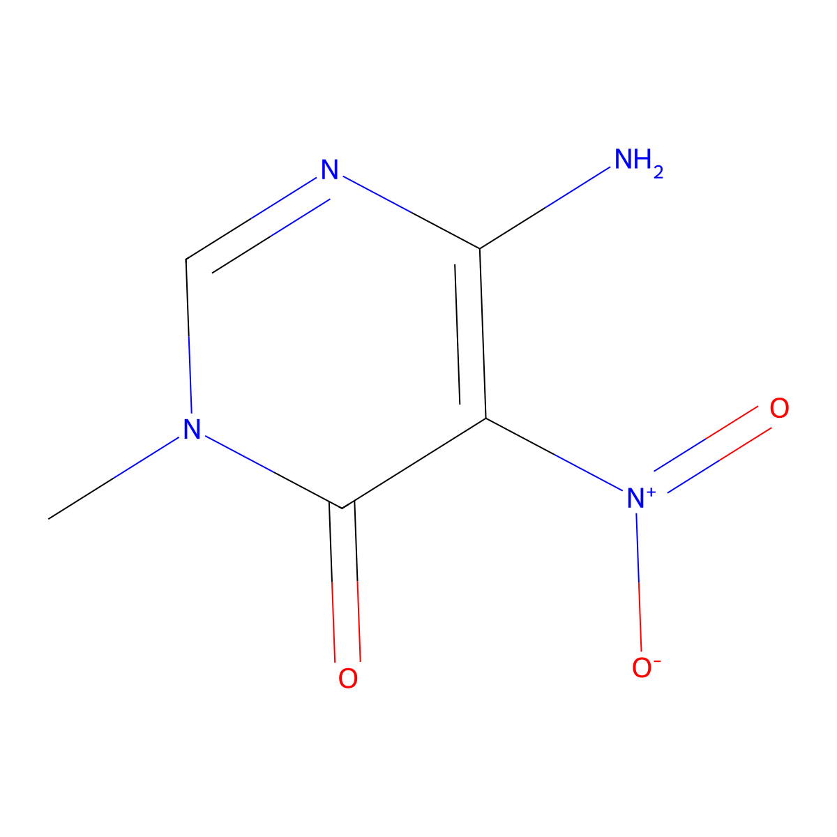 6-amino-5-(nitro)-3-methylpyrimidin-4(3H)-one molecular structure, CAS 100130-21-0