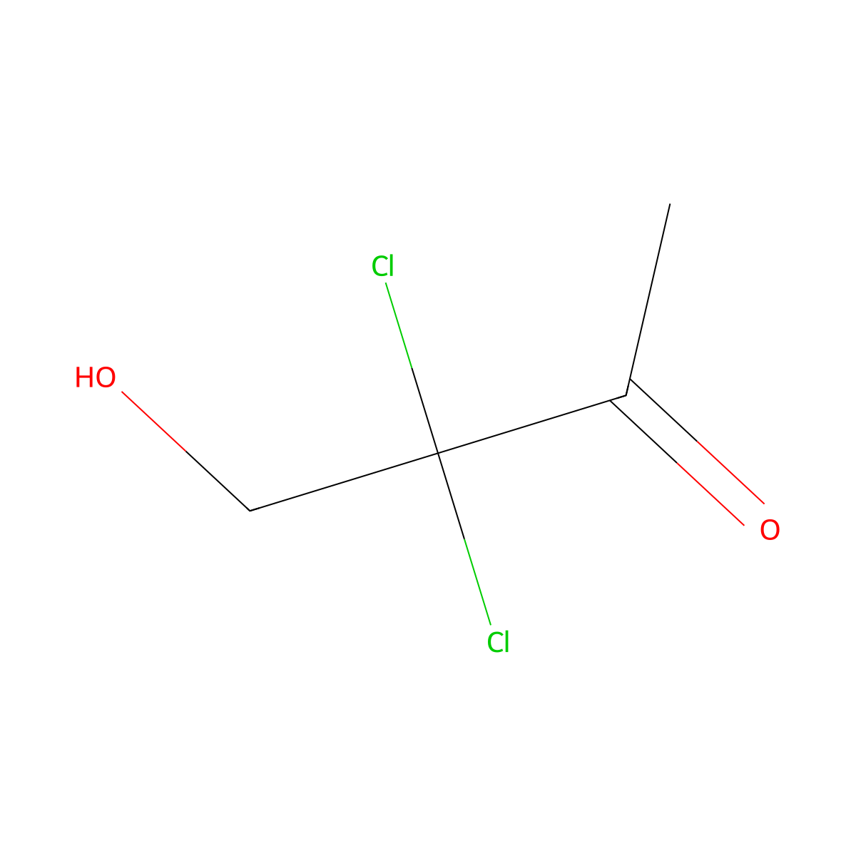 2-Butanone, 3,3-dichloro-4-hydroxy- molecular structure, CAS 100130-29-8