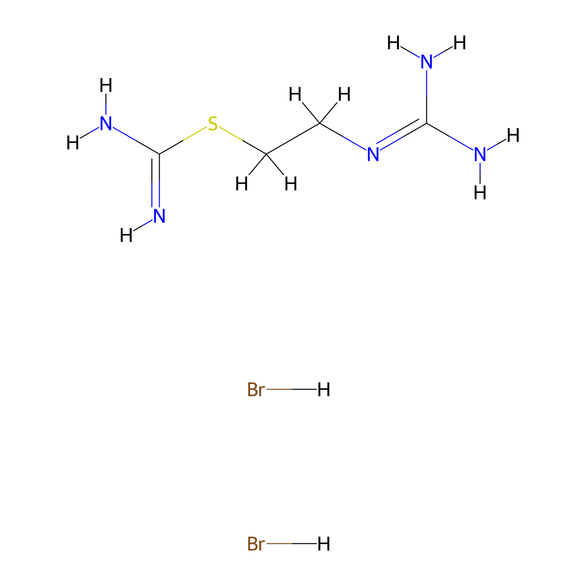Pseudourea, 2-(2-guanidinoethyl)-2-thio-, dihydrobromide molecular structure, CAS 100130-32-3