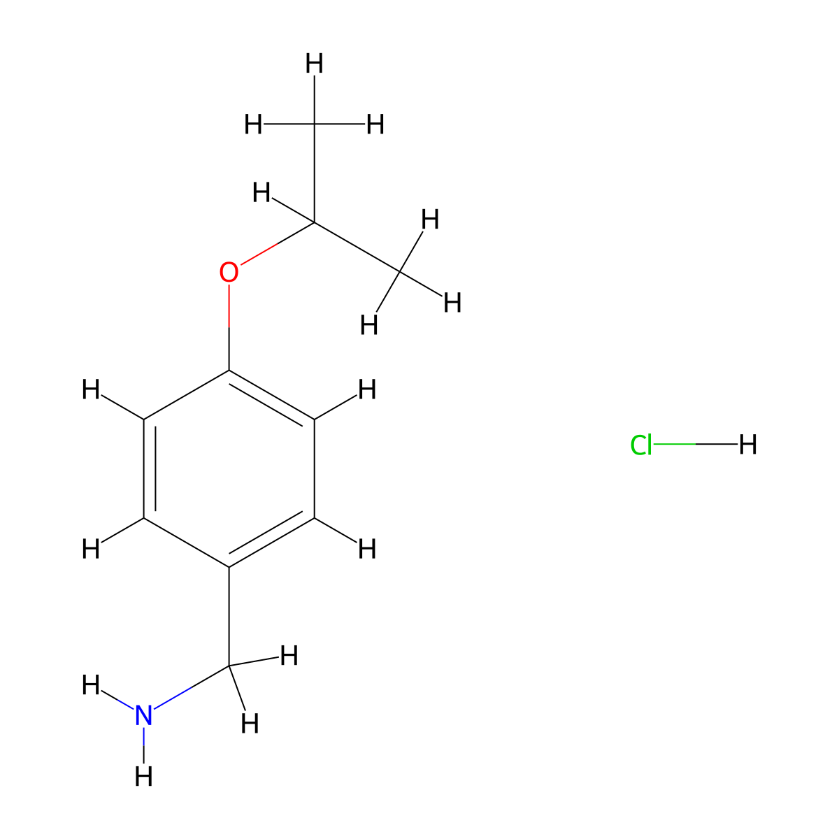 (4-Isopropoxyphenyl)methanamine hydrochloride molecular structure, CAS 100131-60-0