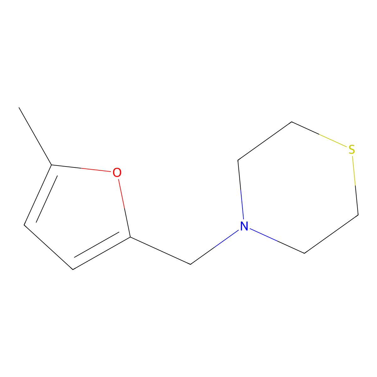 4-[(5-Methylfuran-2-yl)methyl]thiomorpholine molecular structure, CAS 100131-92-8