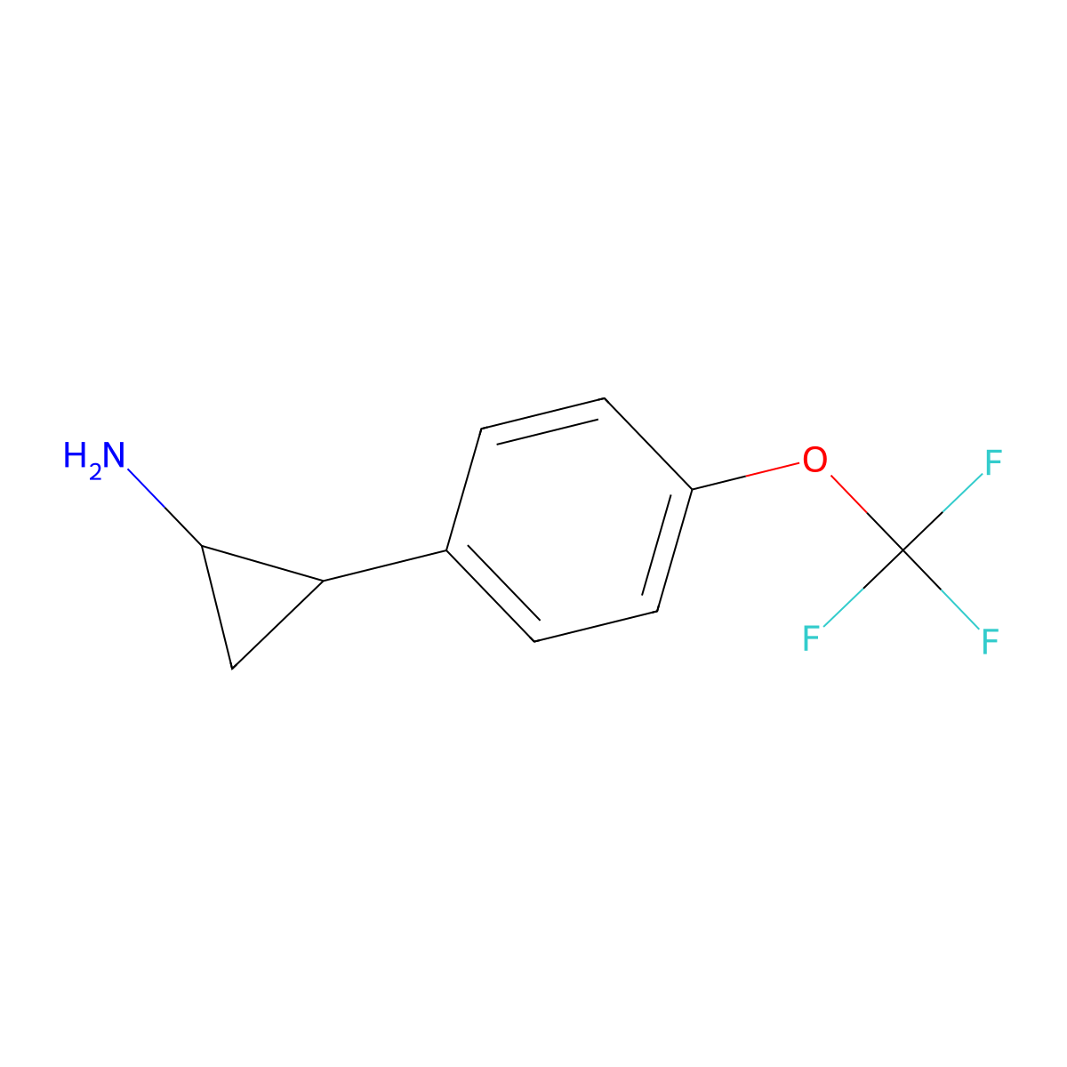 2-[4-(Trifluoromethoxy)phenyl]cyclopropan-1-amine molecular structure, CAS 1001316-74-0