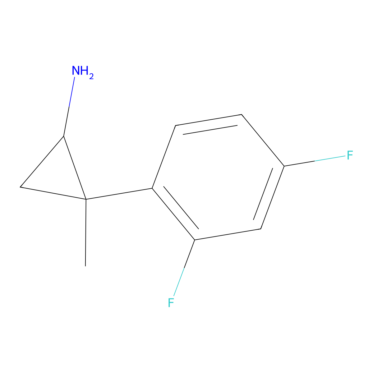 2-(2,4-Difluorophenyl)-2-methylcyclopropan-1-amine molecular structure, CAS 1001318-20-2