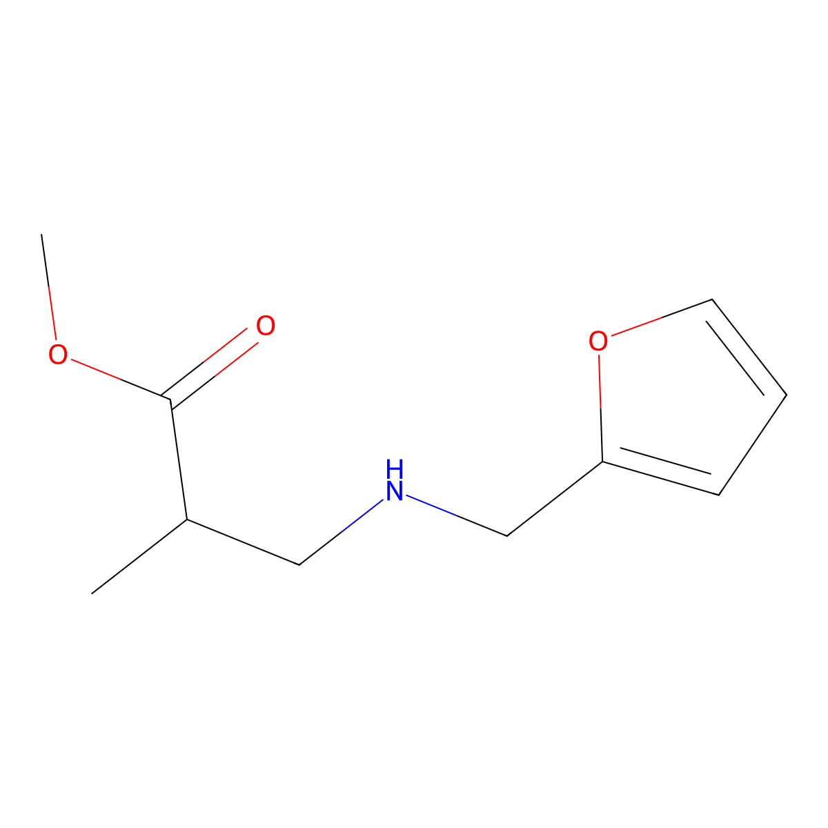 Methyl 3-[(furan-2-ylmethyl)amino]-2-methylpropanoate molecular structure, CAS 100132-38-5