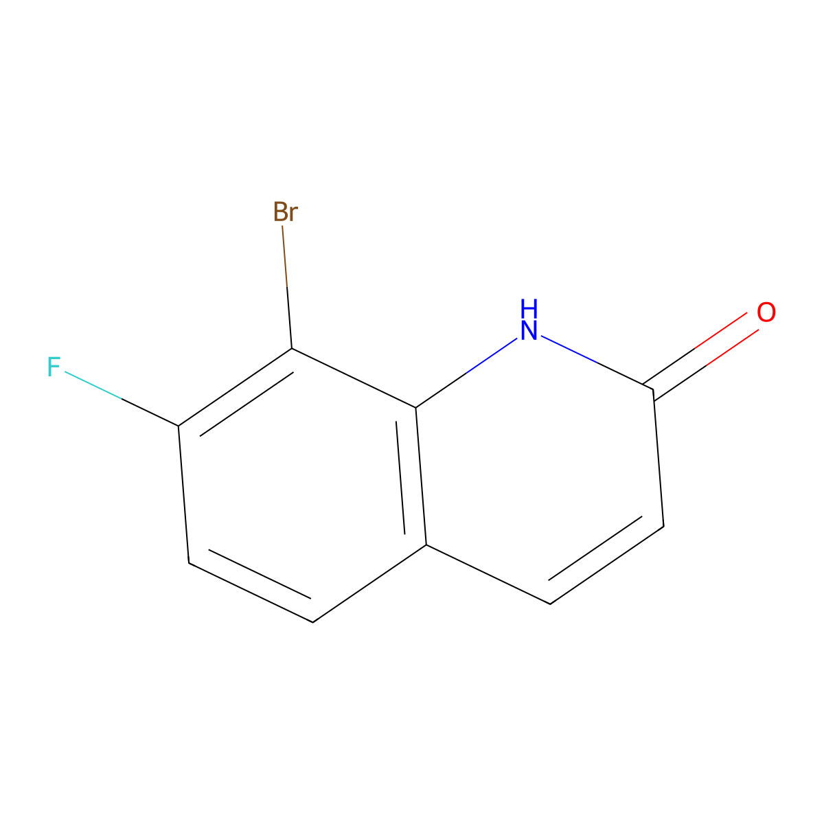 8-Bromo-7-fluoroquinolin-2(1H)-one molecular structure, CAS 1001322-86-6