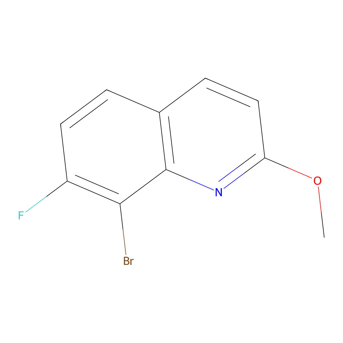 8-Bromo-7-fluoro-2-methoxyquinoline molecular structure, CAS 1001322-87-7