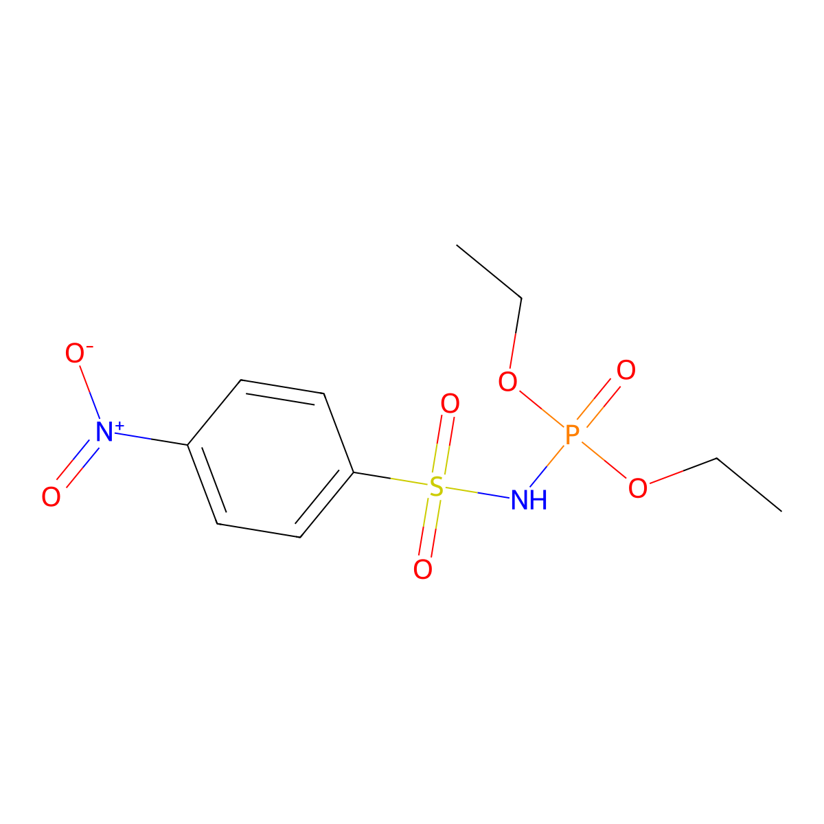N-(diethoxyphosphoryl)-4-nitrobenzene-1-sulfonamide molecular structure, CAS 100133-08-2