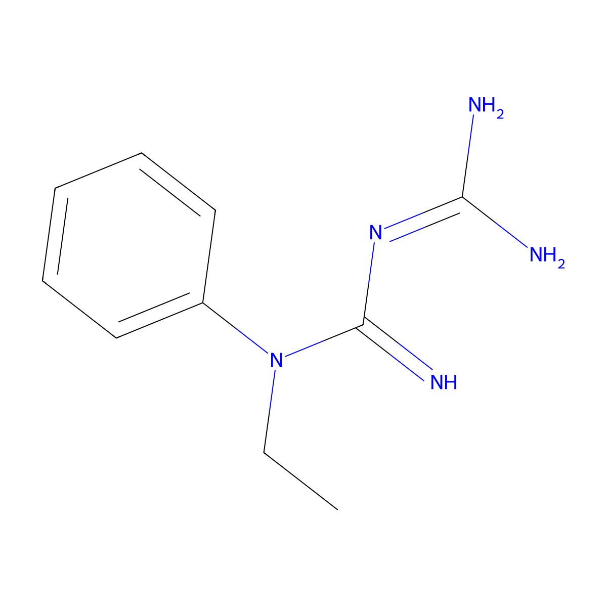 N-ethyl-N-phenylimidodicarbonimidic diamide molecular structure, CAS 100133-87-7