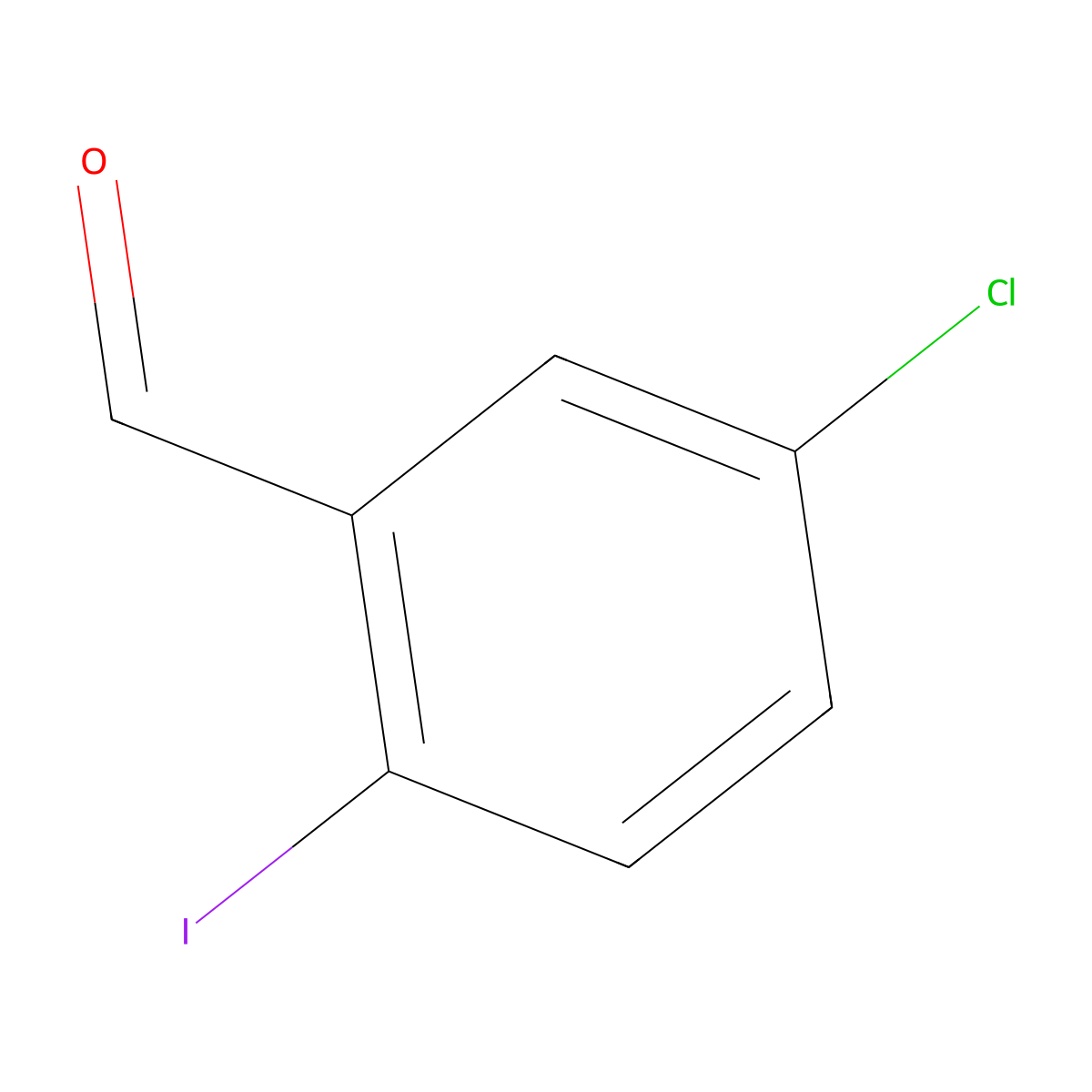 5-Chloro-2-iodobenzaldehyde molecular structure, CAS 1001334-22-0