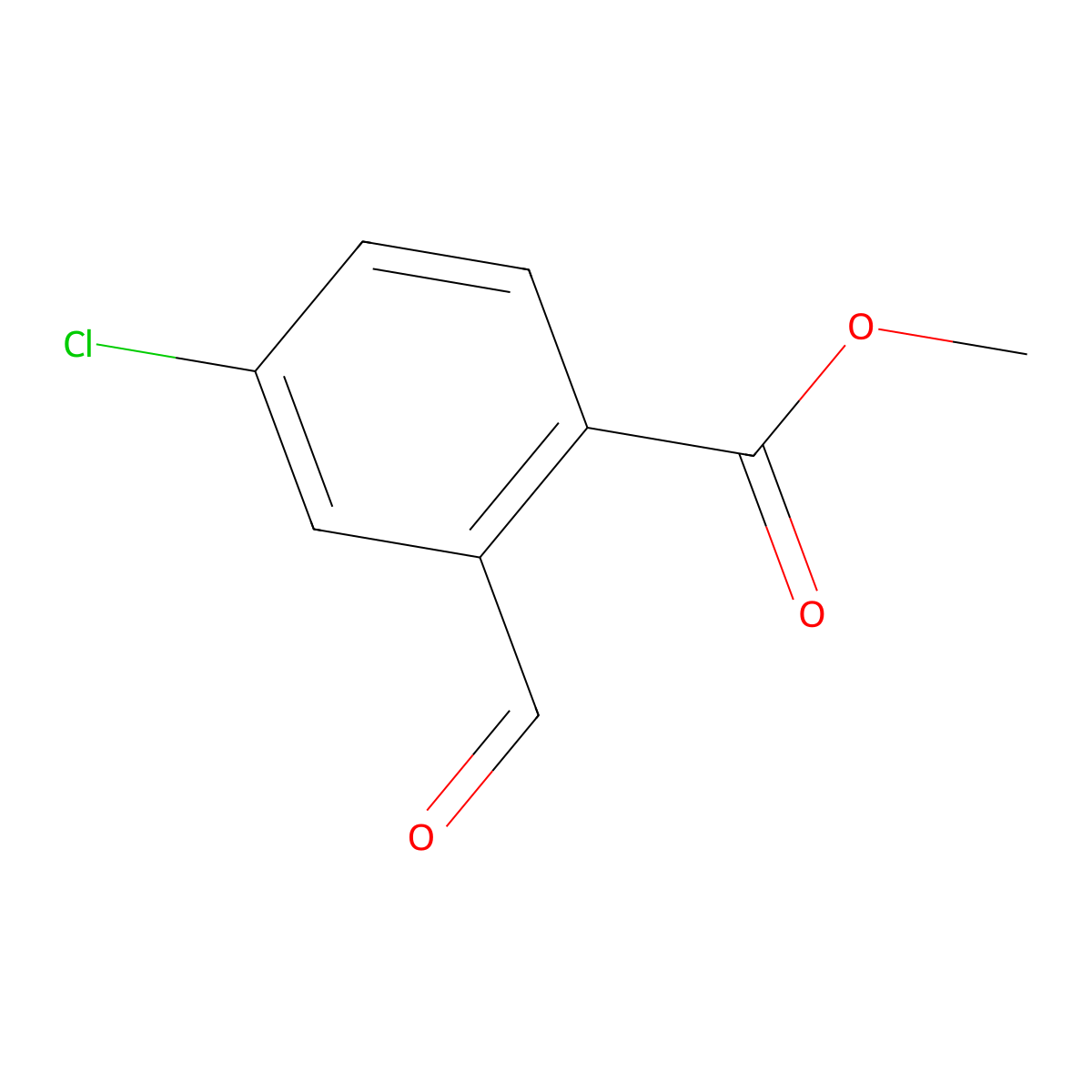 Methyl 4-chloro-2-formylbenzoate molecular structure, CAS 1001336-16-8