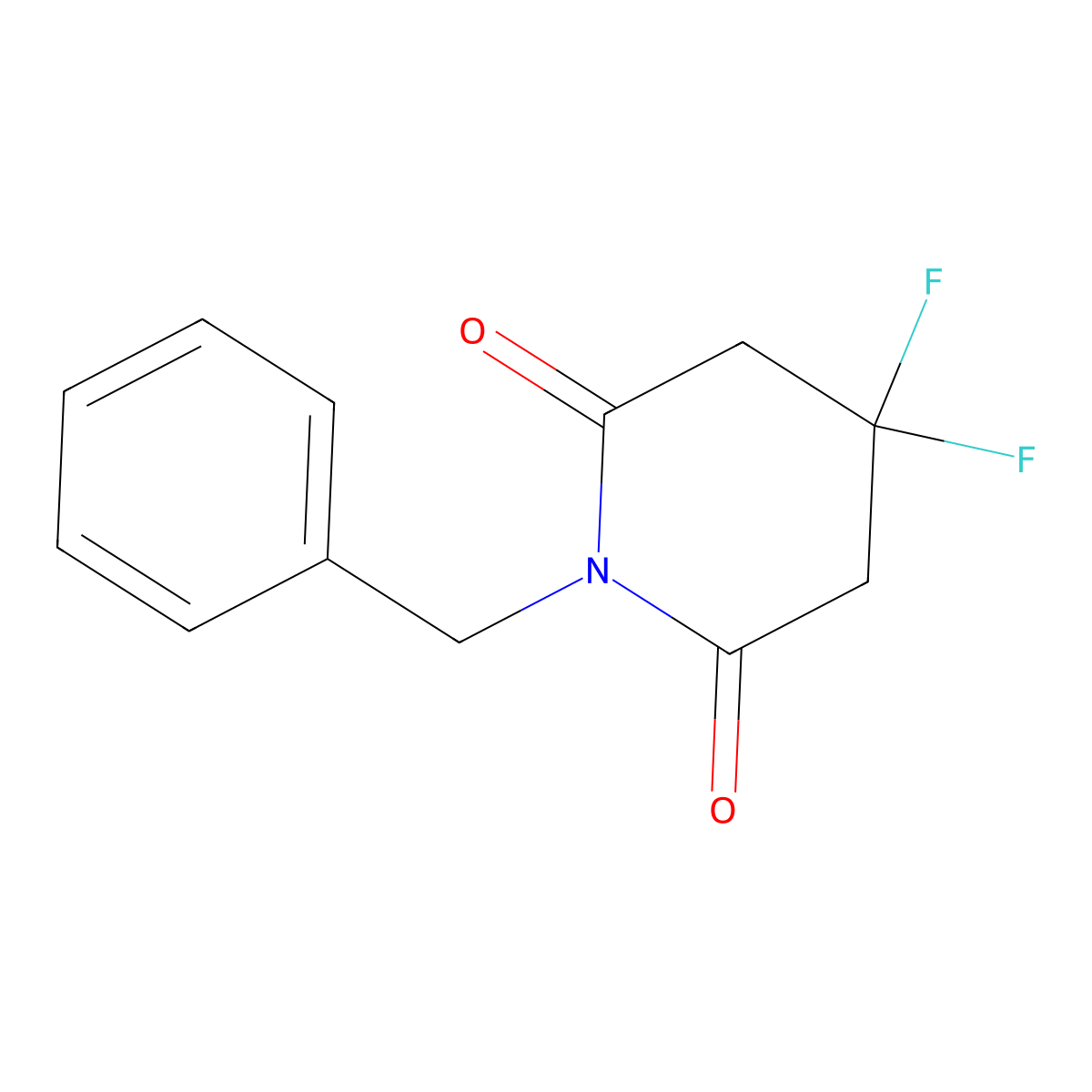 1-Benzyl-4,4-difluoropiperidine-2,6-dione molecular structure, CAS 1001337-74-1