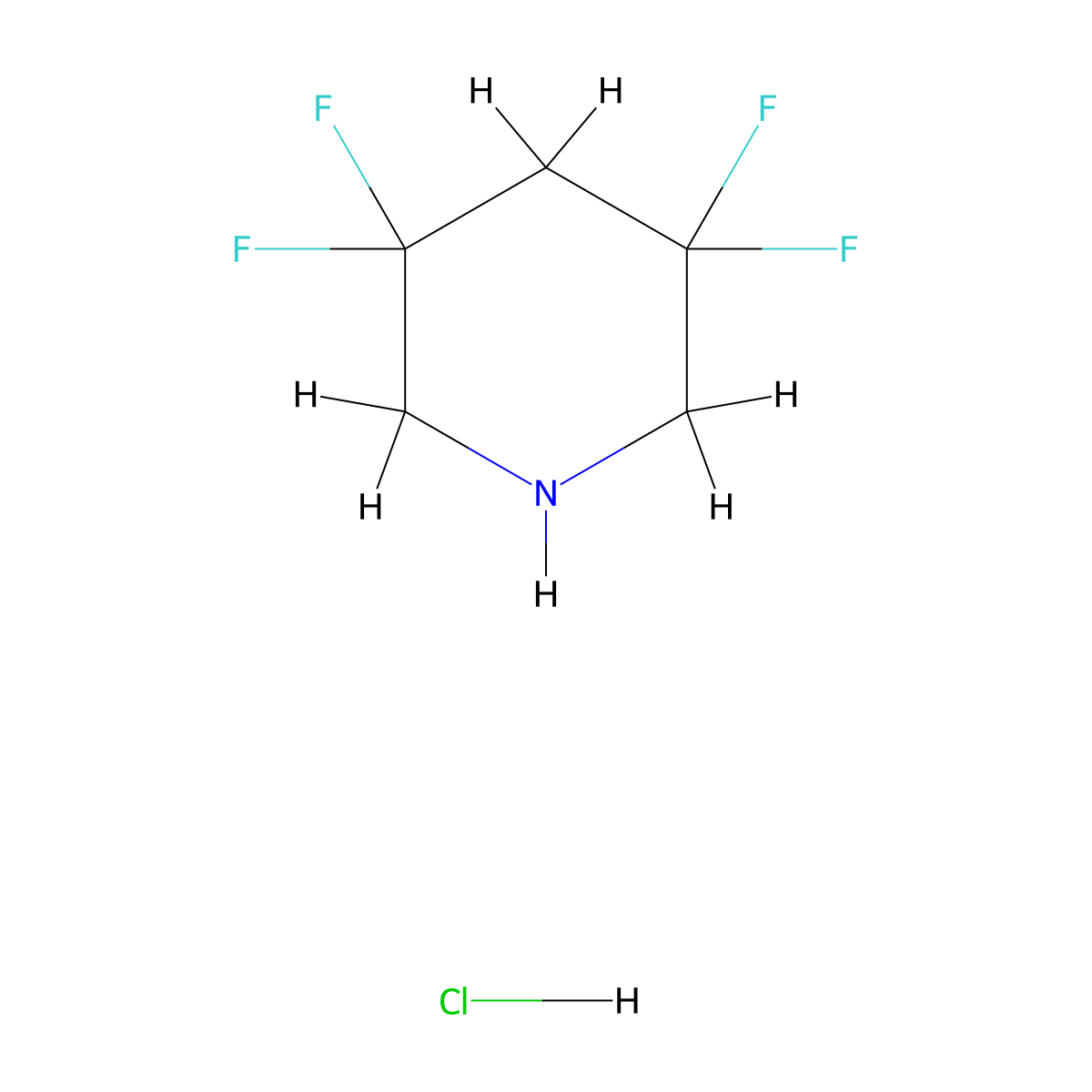 3,3,5,5-Tetrafluoro-piperidine hydrochloride molecular structure, CAS 1001337-97-8