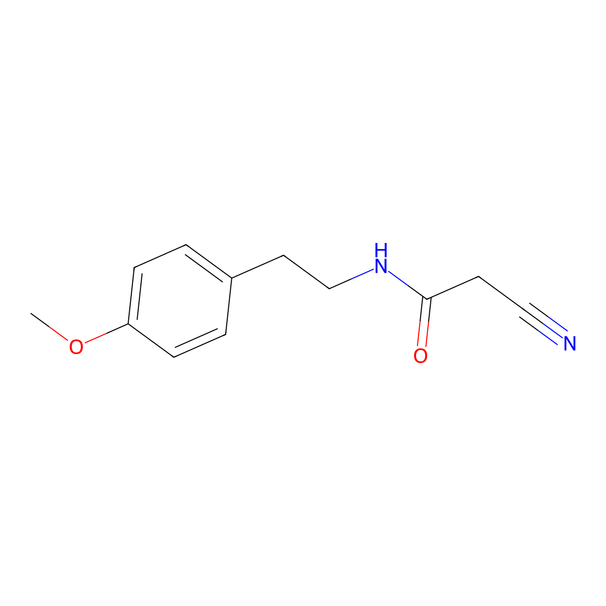 2-cyano-N-(2-(4-methoxyphenyl)ethyl)acetamide molecular structure, CAS 100134-75-6