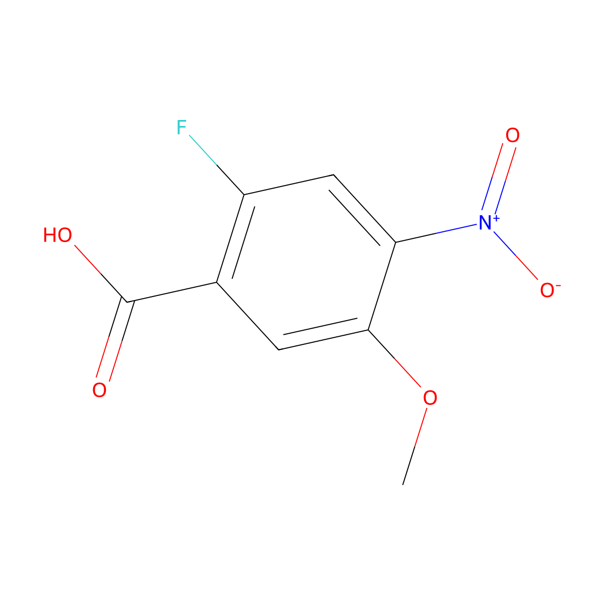 2-Fluoro-5-methoxy-4-nitrobenzoic acid molecular structure, CAS 1001345-80-7