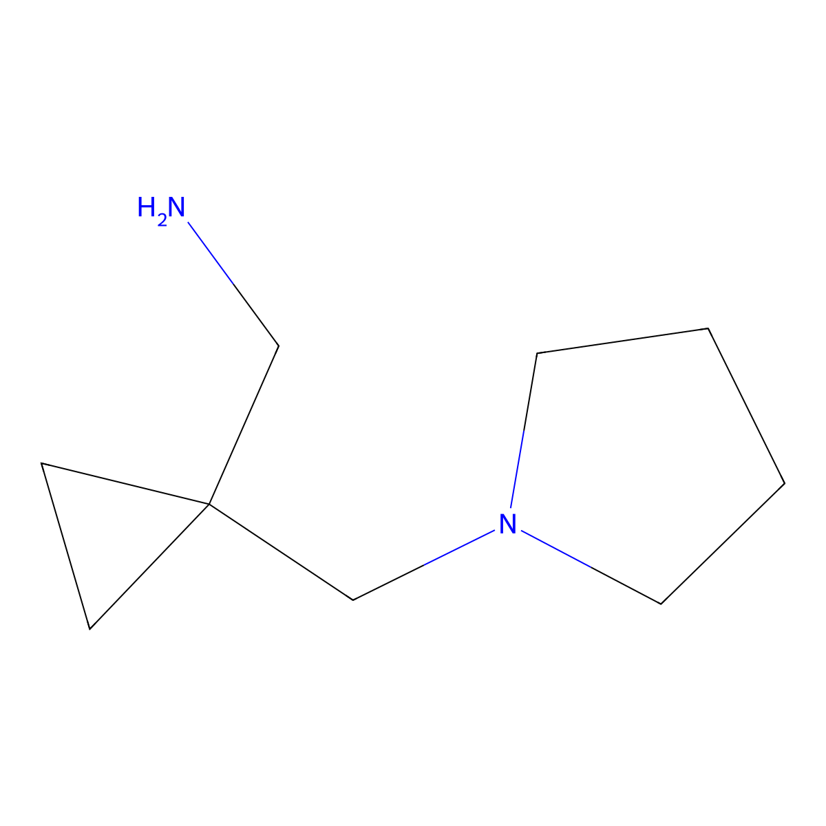 (1-(Pyrrolidin-1-ylmethyl)cyclopropyl)methanamine molecular structure, CAS 1001345-81-8