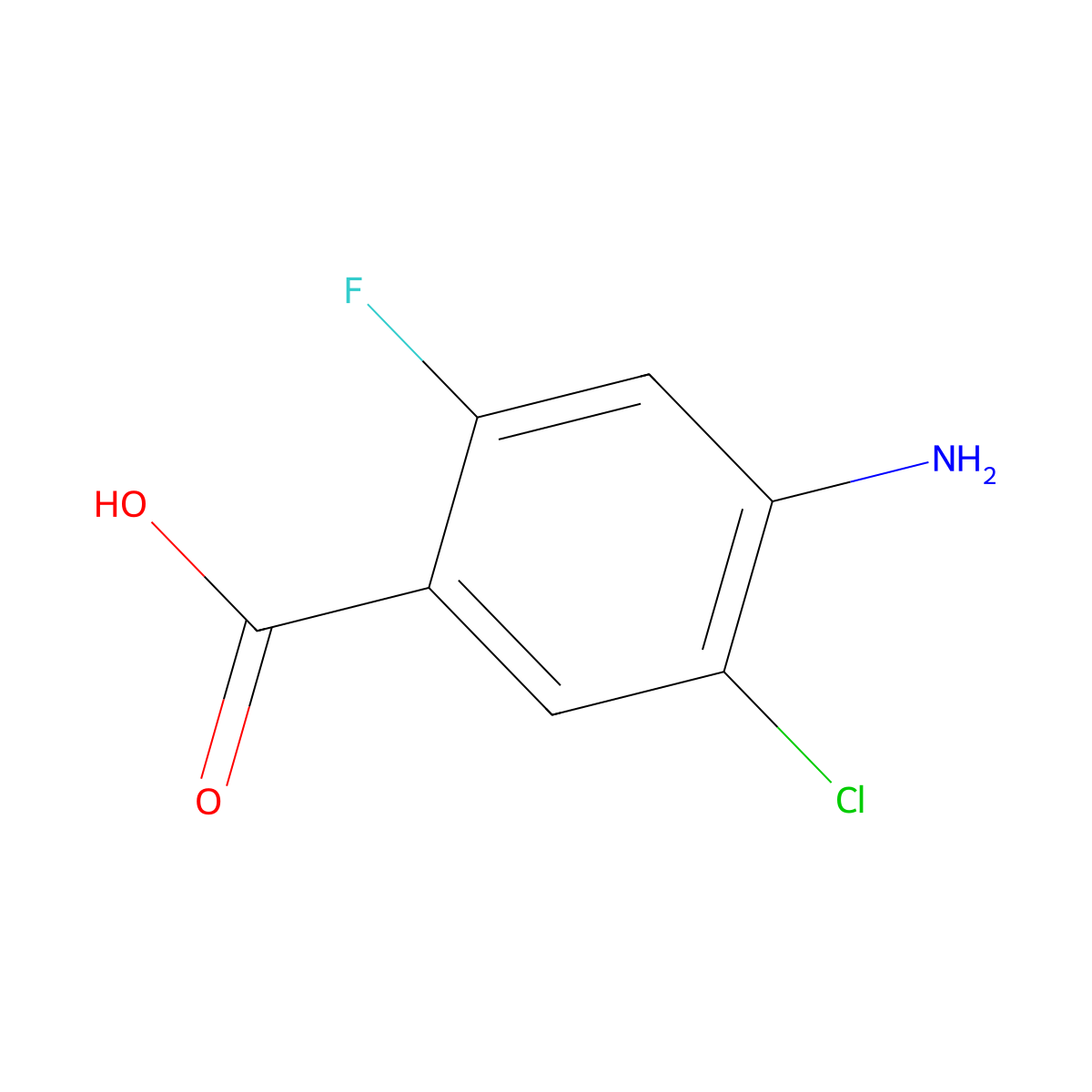 4-Amino-5-chloro-2-fluorobenzoic acid molecular structure, CAS 1001346-86-6