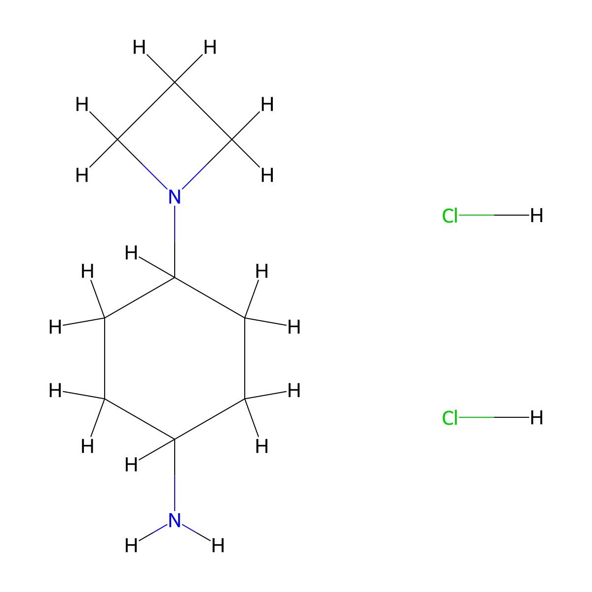 4-(1-Azetidinyl)-cyclohexanamine 2HCl molecular structure, CAS 1001347-27-8