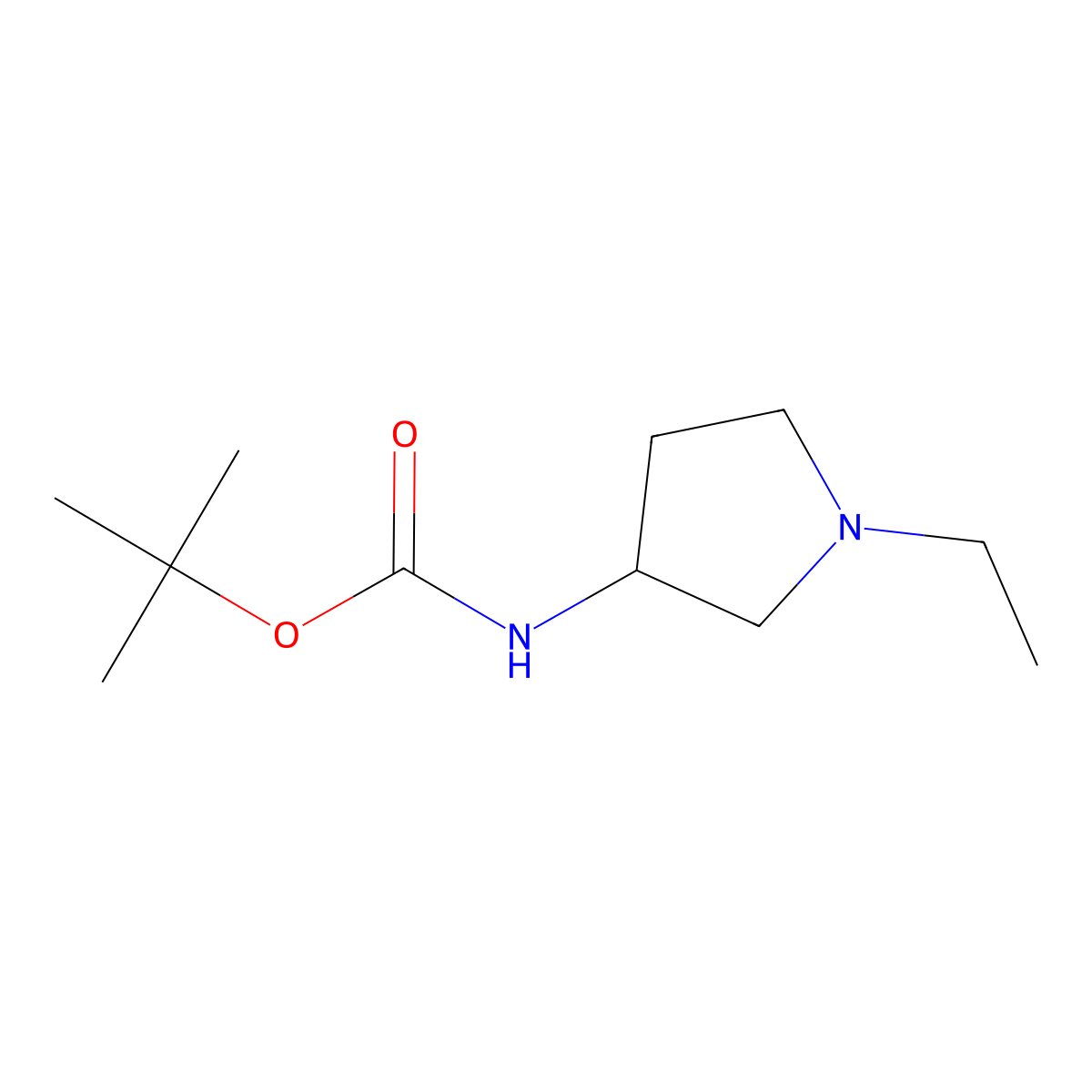 (R)-tert-Butyl 1-ethylpyrrolidin-3-ylcarbamate molecular structure, CAS 1001347-43-8