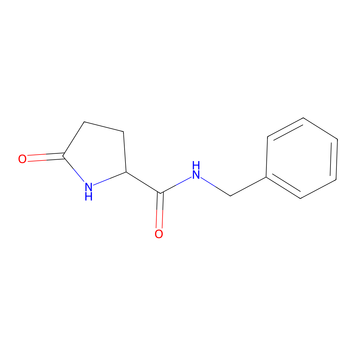 N-benzyl-5-oxopyrrolidine-2-carboxamide molecular structure, CAS 100135-07-7