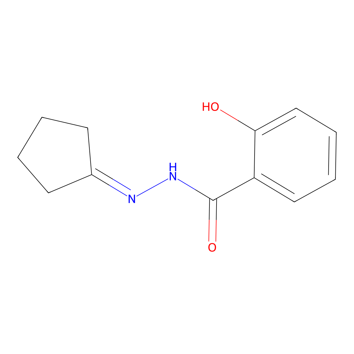 N-(cyclopentylideneamino)-2-hydroxybenzamide molecular structure, CAS 100135-10-2