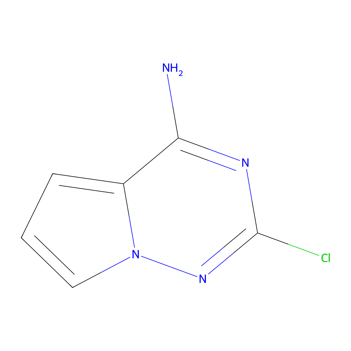 2-Chloropyrrolo[2,1-f][1,2,4]triazin-4-amine molecular structure, CAS 1001353-56-5
