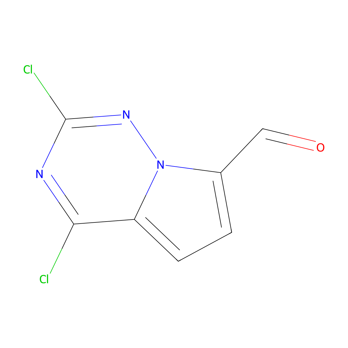 2,4-Dichloropyrrolo[2,1-f][1,2,4]triazine-7-carbaldehyde molecular structure, CAS 1001353-82-7