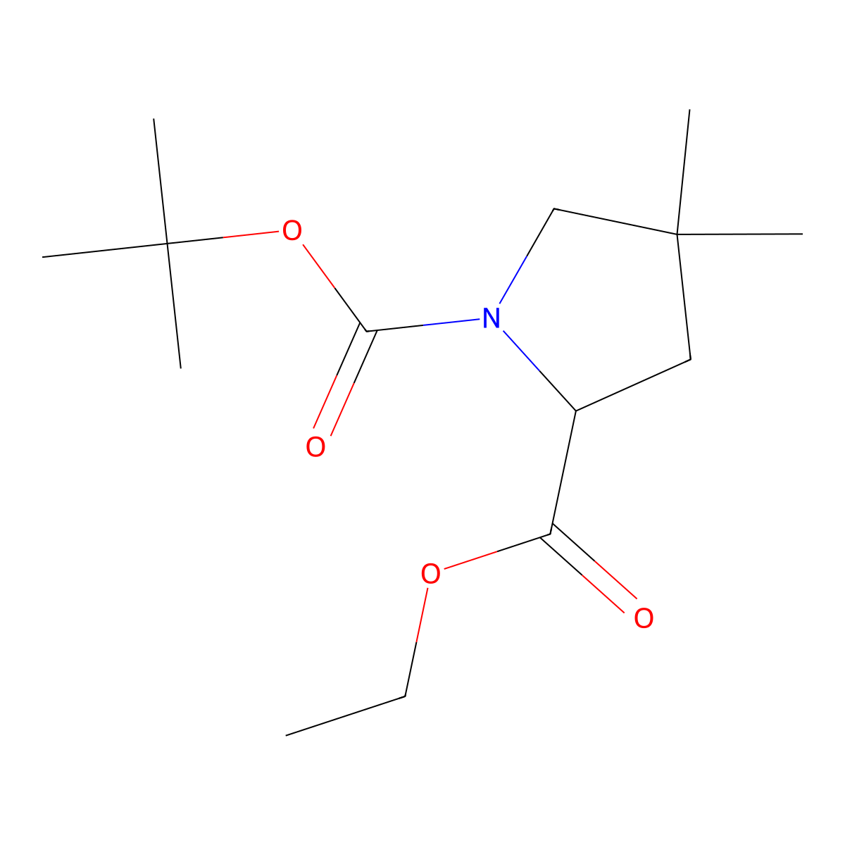 (S)-1-Boc-4,4-dimethyl-pyrrolidine-2-carboxylic acid ethyl ester molecular structure, CAS 1001353-86-1