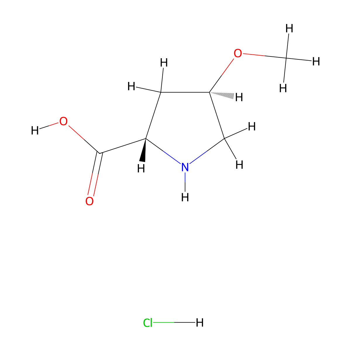 (2s,4r)-4-Methoxypyrrolidine-2-carboxylic acid hydrochloride molecular structure, CAS 1001354-10-4