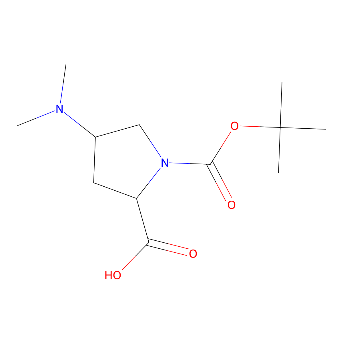 (4S)-1-Boc-4-(dimethylamino)-L-proline molecular structure, CAS 1001354-16-0