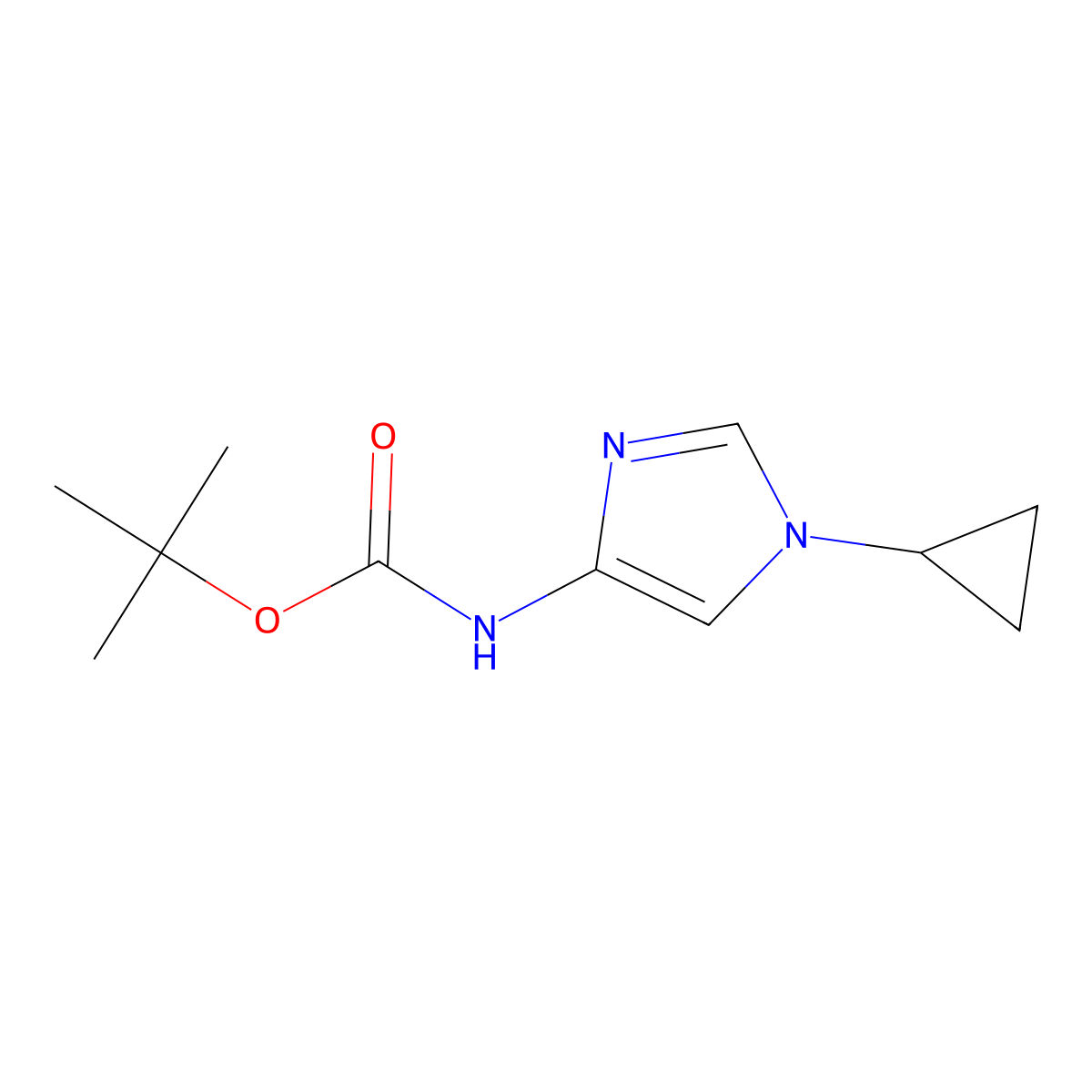 tert-Butyl (1-cyclopropyl-1H-imidazol-4-yl)carbamate molecular structure, CAS 1001354-26-2