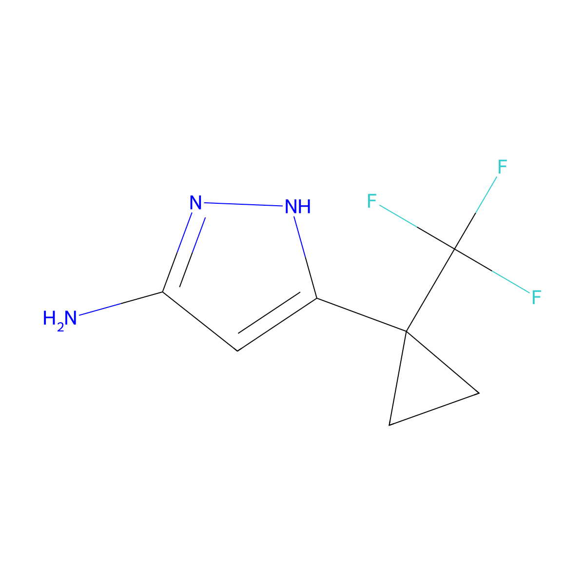 3-[1-(Trifluoromethyl)cyclopropyl]-1h-pyrazol-5-amine molecular structure, CAS 1001354-47-7