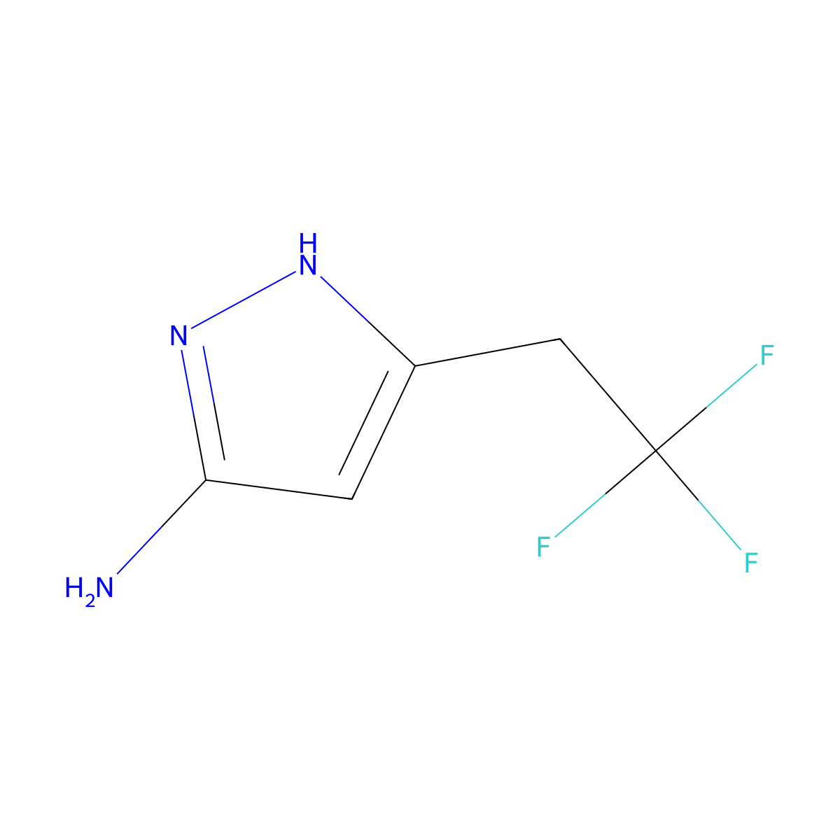 5-(2,2,2-trifluoroethyl)-1H-pyrazol-3-amine molecular structure, CAS 1001354-48-8