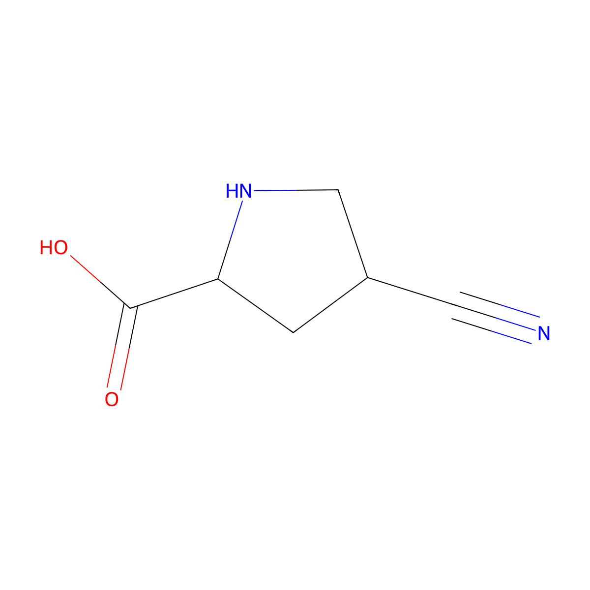 (2S,4S)-4-Cyanopyrrolidine-2-carboxylic acid molecular structure, CAS 1001354-49-9