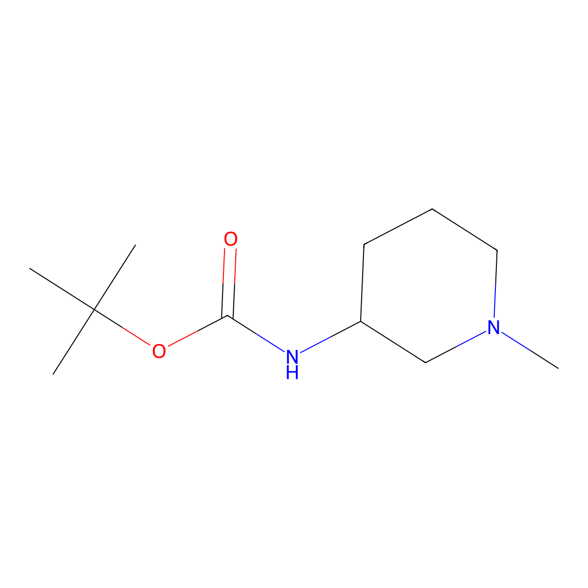 tert-butyl N-[(3R)-1-methylpiperidin-3-yl]carbamate molecular structure, CAS 1001354-56-8