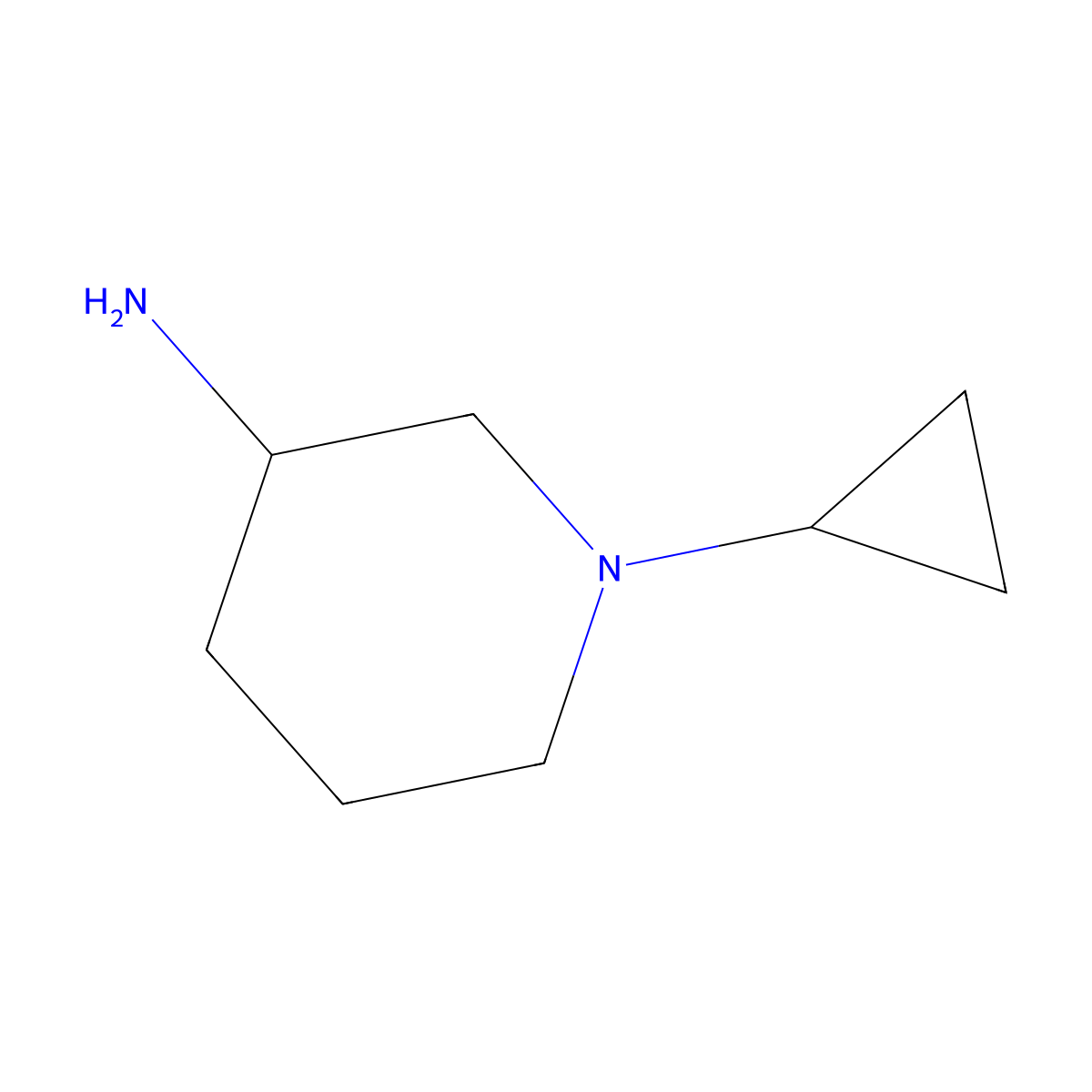(3R)-1-cyclopropylpiperidin-3-amine molecular structure, CAS 1001354-57-9