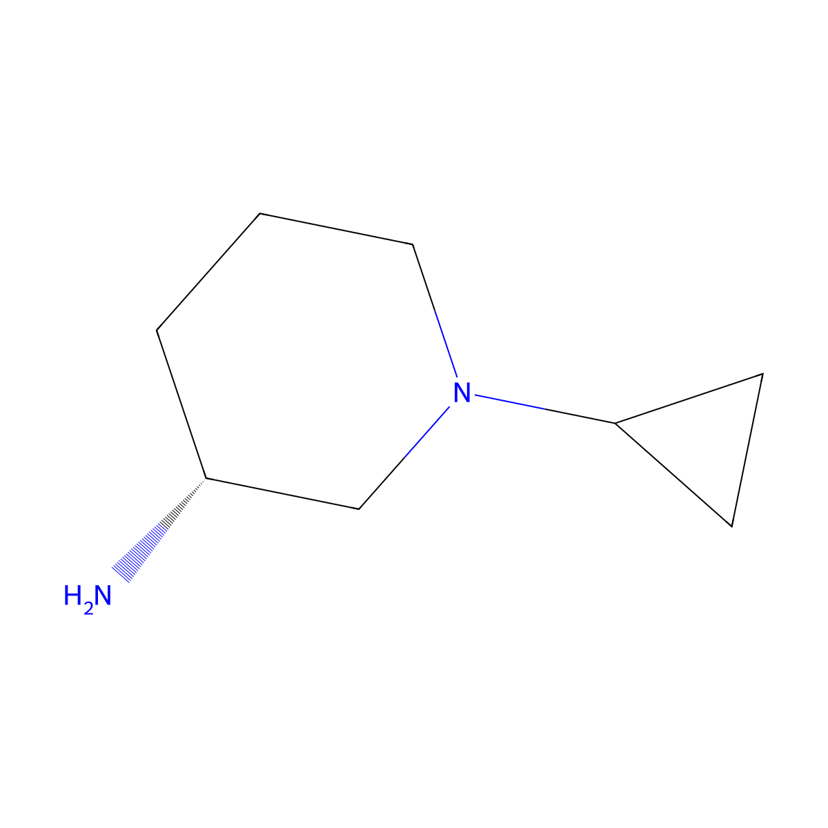 (3R)-1-cyclopropylpiperidin-3-amine molecular structure, CAS 1001354-57-9