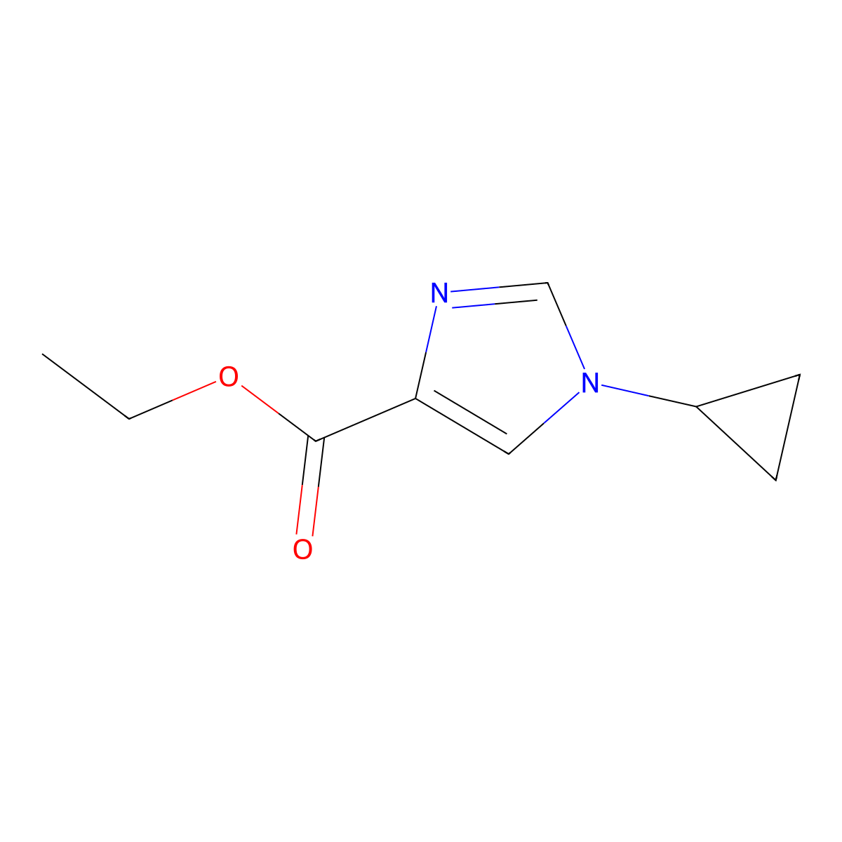 ethyl 1-cyclopropyl-1H-imidazole-4-carboxylate molecular structure, CAS 1001354-64-8