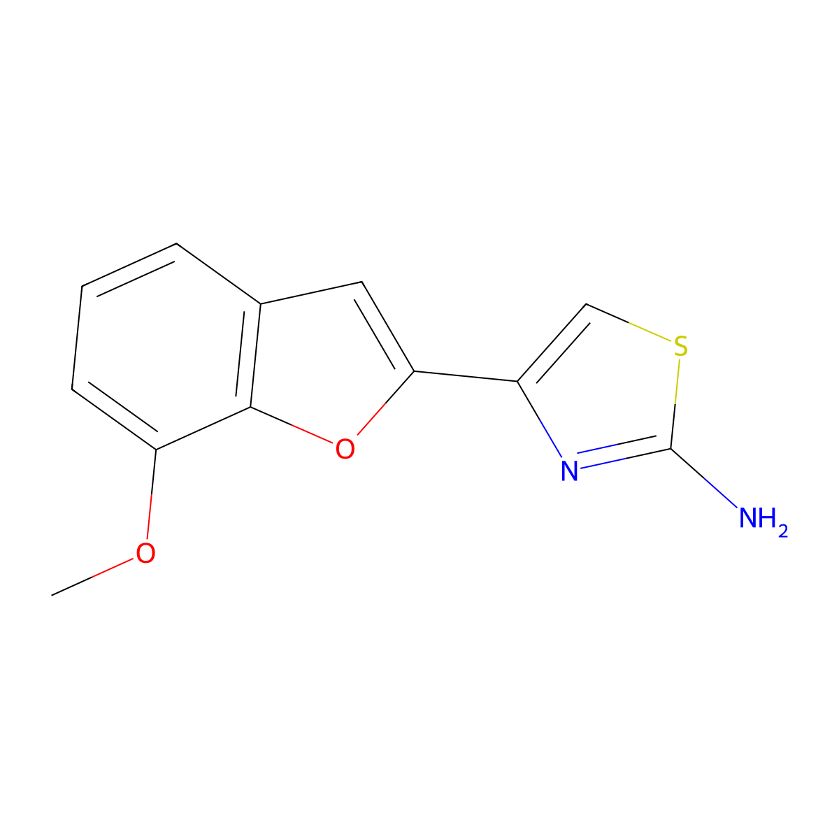 4-(7-Methoxy-1-benzofuran-2-yl)-1,3-thiazol-2-amine molecular structure, CAS 100136-48-9