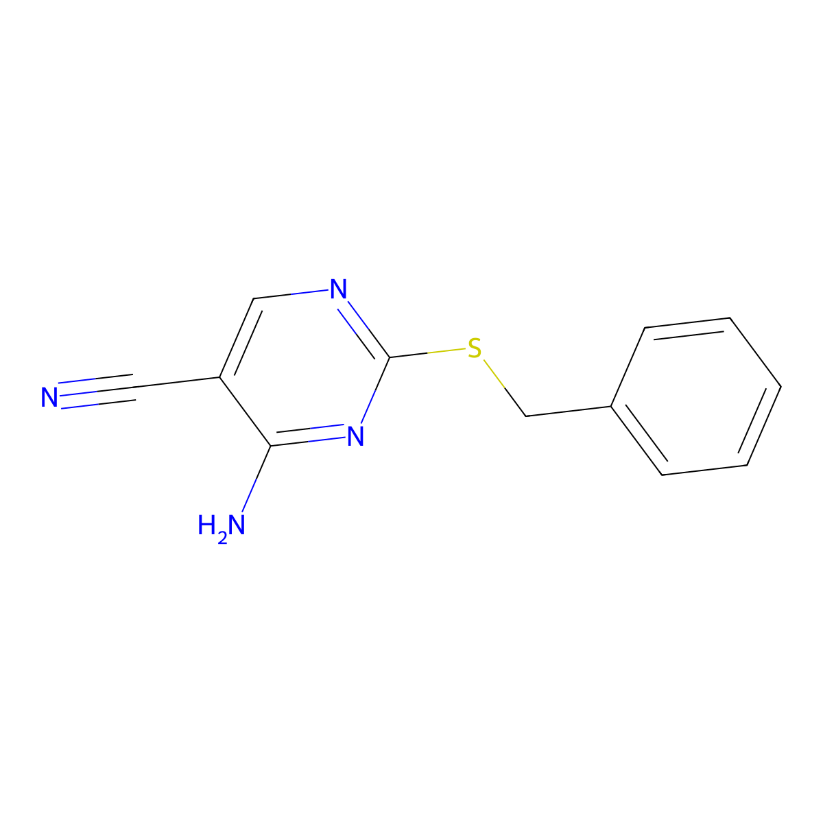 4-Amino-2-benzylsulfanylpyrimidine-5-carbonitrile molecular structure, CAS 100137-41-5