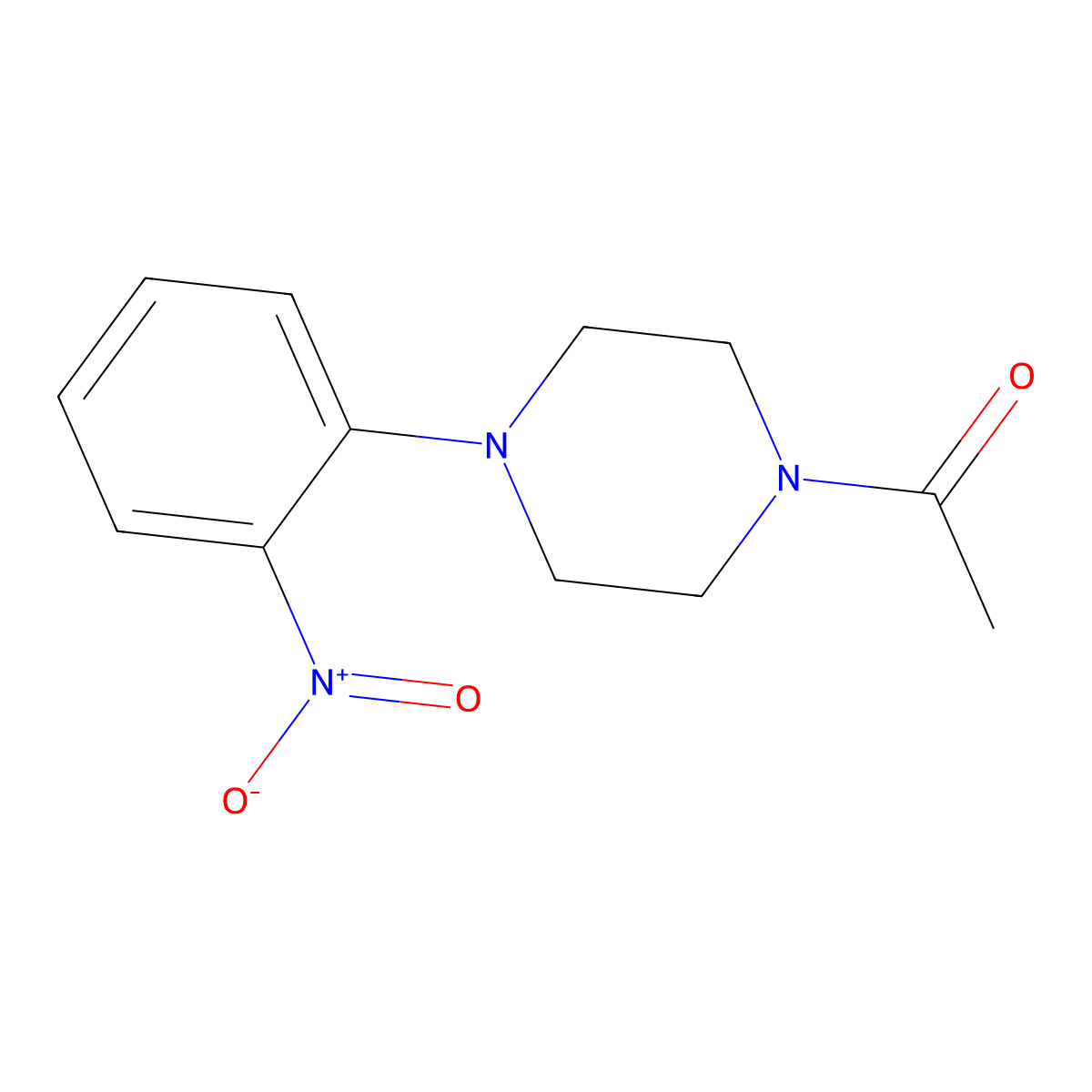 1-[4-(2-Nitrophenyl)piperazin-1-yl]ethanone molecular structure, CAS 100138-76-9