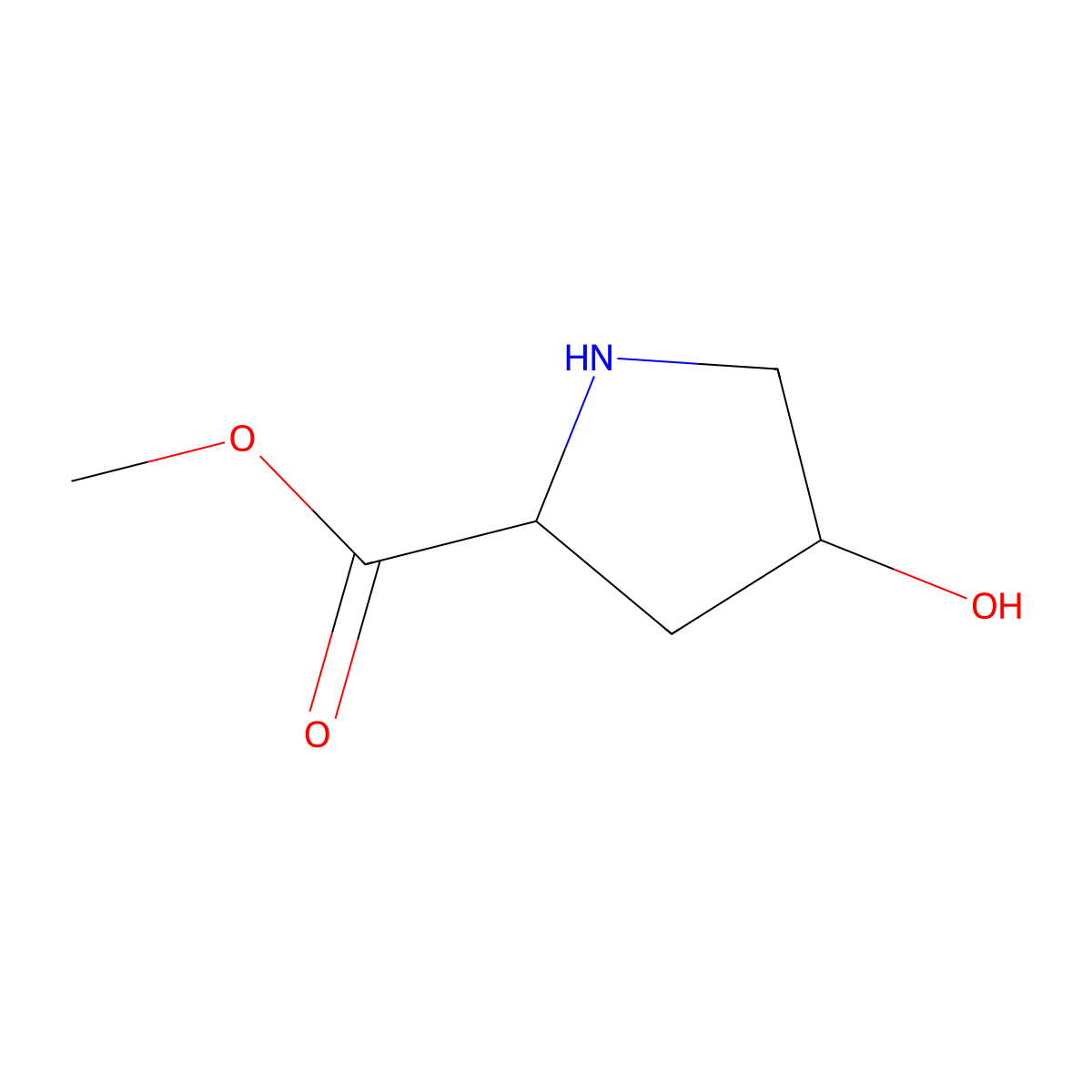 (2S)-Methyl 4-hydroxypyrrolidine-2-carboxylate molecular structure, CAS 1001383-50-1