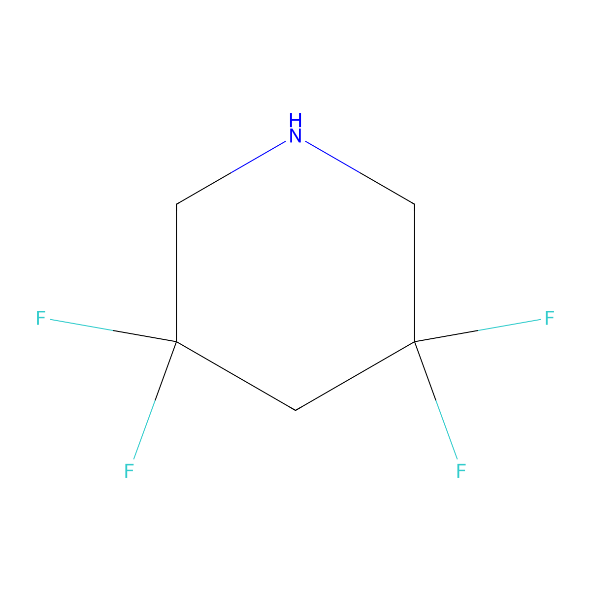 3,3,5,5-Tetrafluoro-piperidine molecular structure, CAS 1001383-59-0
