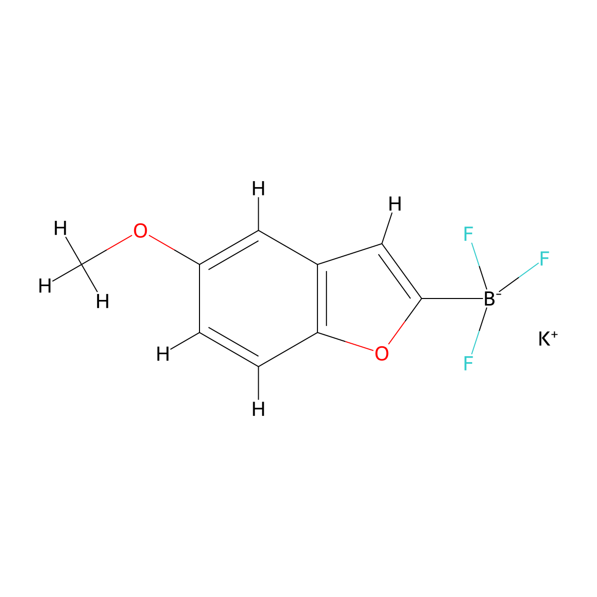 Potassium trifluoro(5-methoxy-1-benzofuran-2-yl)boranuide molecular structure, CAS 1001388-42-6