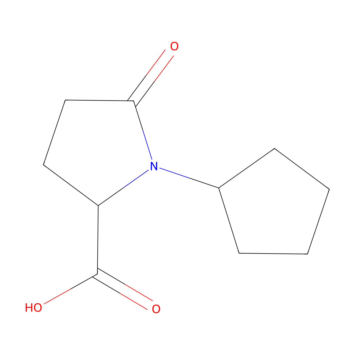 1-Cyclopentyl-5-oxoproline molecular structure, CAS 1001390-88-0