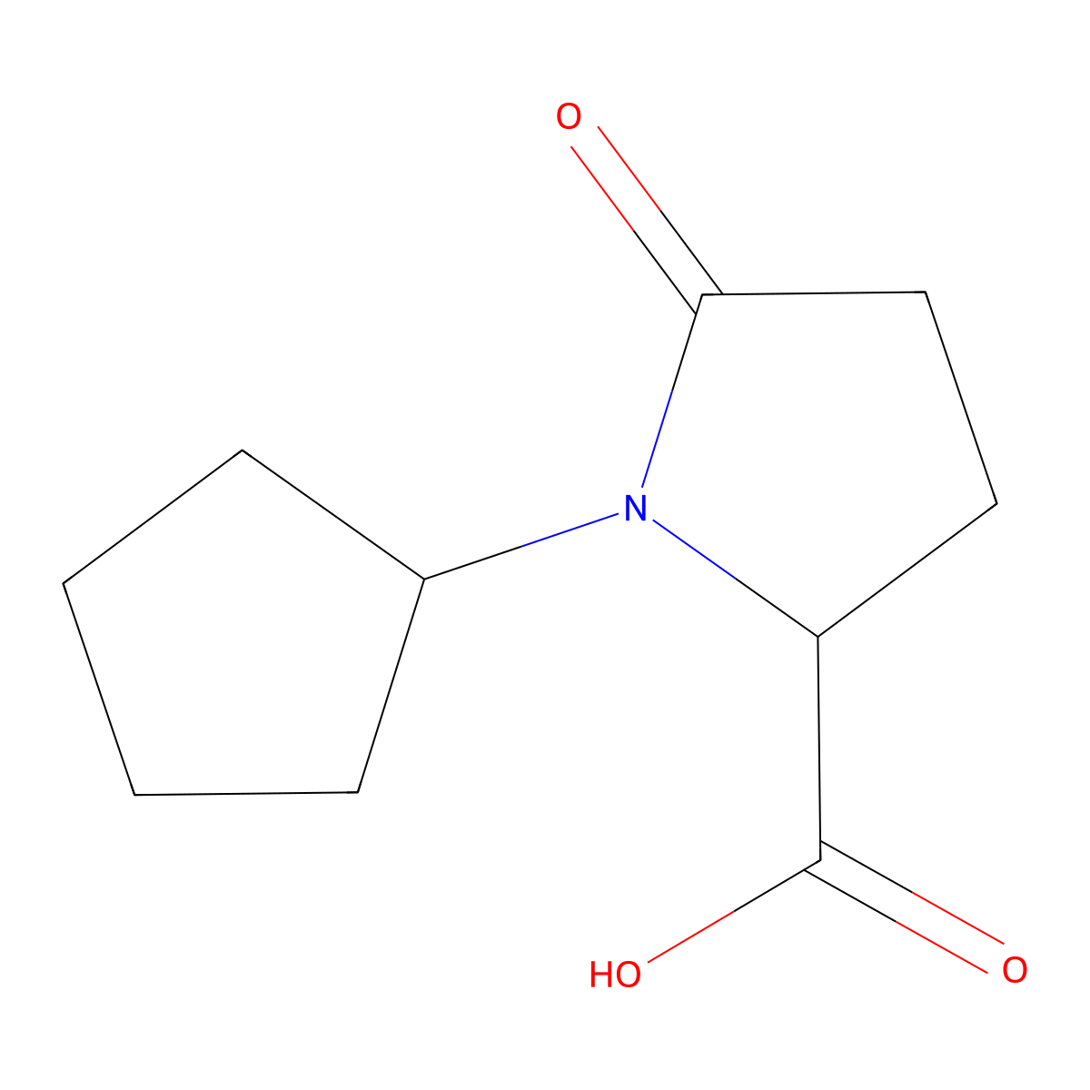 1-Cyclopentyl-5-oxoproline molecular structure, CAS 1001390-88-0