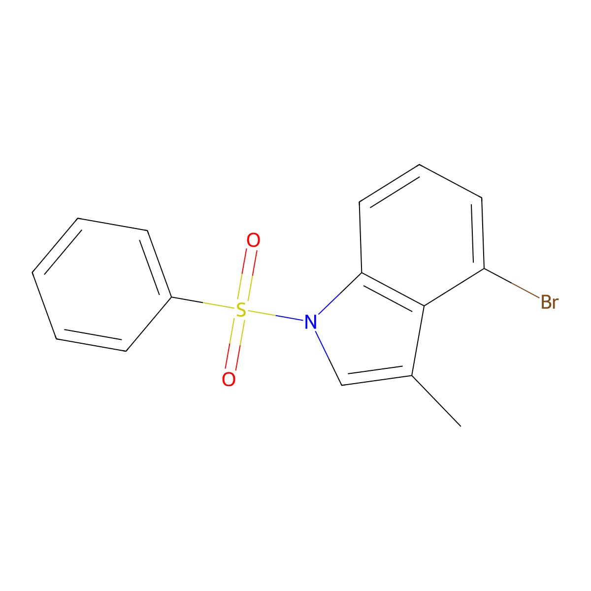 4-Bromo-3-methyl-1-(phenylsulfonyl)-1H-indole molecular structure, CAS 1001394-89-3