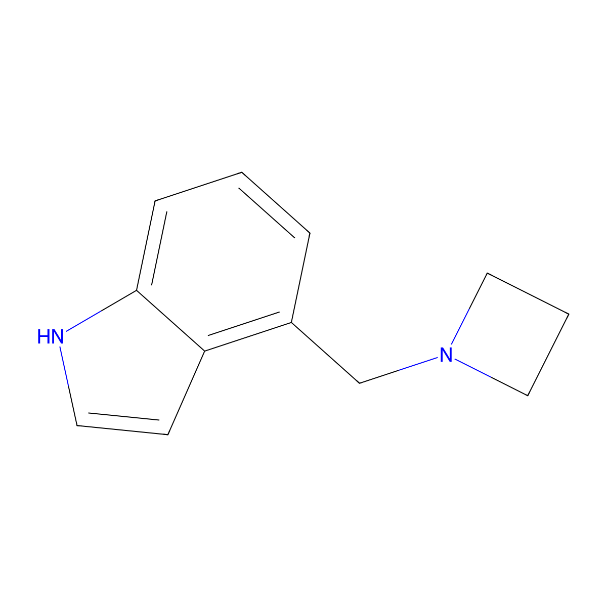4-(azetidin-1-ylmethyl)-1H-indole molecular structure, CAS 1001395-40-9
